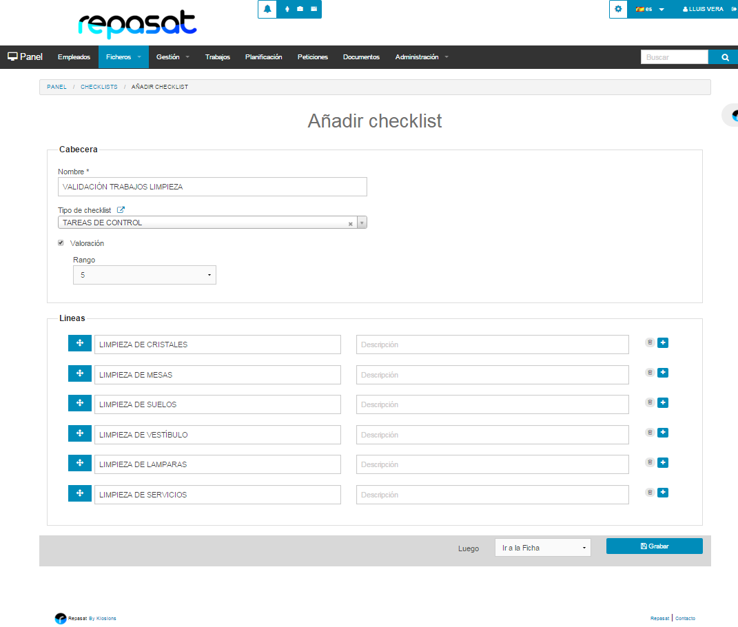 Repasat Creación de un Checklist Valorado