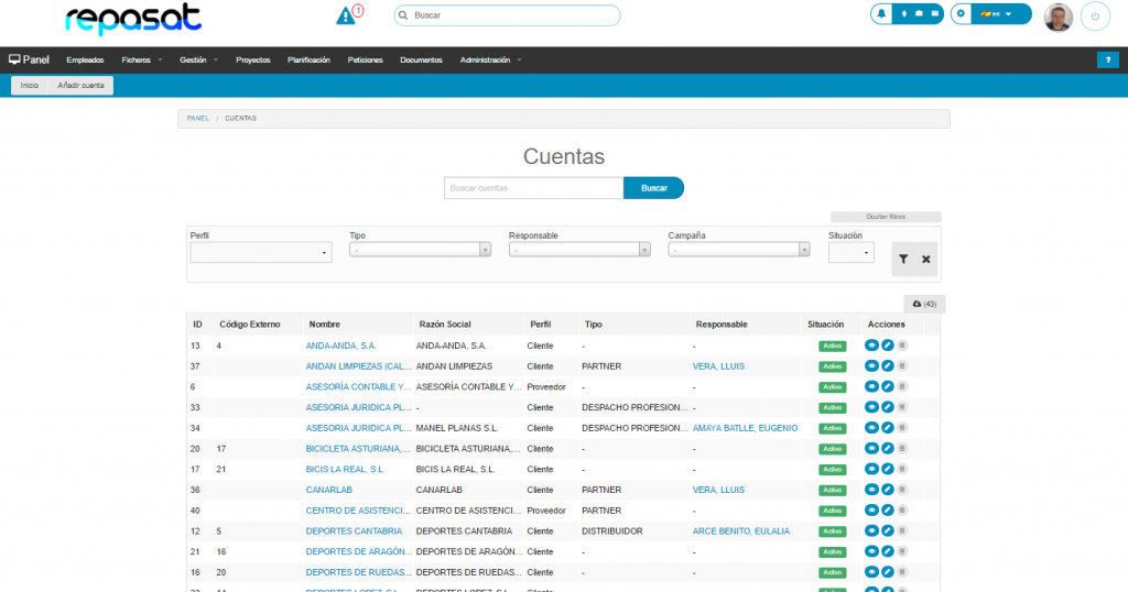 Repasat CRM Cuentas